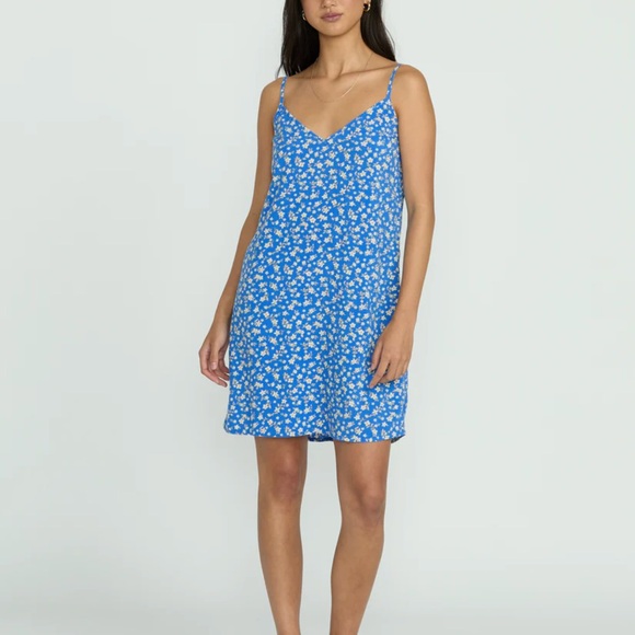 Billabong 90s Babe Mini dress, Blue with Yellow Floral Pattern, large - Picture 13 of 13